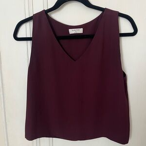 Babaton Deep Burgundy V-Neck Tank Top
